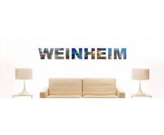INDIGOS UG - WANDTATTOO / Wandsticker / Wandaufkleber / Aufkleber farbige Wandschrift Städtename Weinheim mit Sehenswürdigkeiten 80 x 10 cm Länge
