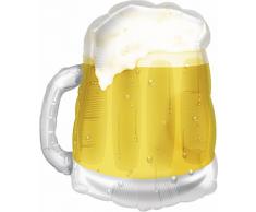 Anagram 0725602 - Party und Dekoration - Folienballon Super Shape - Bierkrug, circa 50 x 58 cm