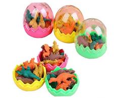 6pcs Kinderdinosaurier Radiergummis Spielzeug Eier Partei-beutel Nette Ei-radiergummi Mini-dinosaurier Gummi (zufällige Farbe)