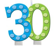 Zahlenkerze 30. Geburtstag 7,5 cm
