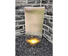 Jürgen Bocker Gartenambiente Wasserwand Husum groß Edelstahl matt gebürstet mit LED-Strahler Edelstahlwand Komplettset