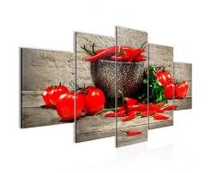 Bilder Küche - Gemüse Wandbild 150 x 75 cm Vlies - Leinwand Bild XXL Format Wandbilder Wohnzimmer Wohnung Deko Kunstdrucke Braun 5 Teilig - MADE IN GERMANY - Fertig zum Aufhängen 005853a