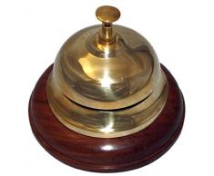 Tischglocke Messing Unterteil aus edlem SHEESHAM WOOD-Ebenholz