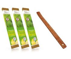 XXL Sparset: Riesige Anti Mücken Garten Räucherstäbchen Citronella, 3Std Brenndauer pro Stück, 3 x 20 Stück Vorratspackung, extra lang & besonders aromatisch gegen Moskitos + XXL-Räucherstäbchenhalter