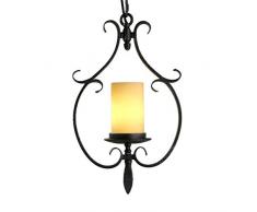 FU_YING American Country Pendelleuchte Küchenkerze Kronleuchter Single Head Iron Art Deckenleuchte Western Restaurant Elegante Hängelampe