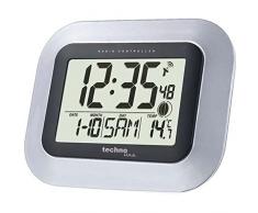 Technoline, WS 8005 Funk-Wanduhr, silber-schwarz, 22,6 x 3 x 18 cm