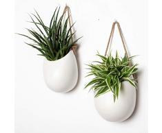 Kazai. | Wandvasen 2-teiliges Set aus weißer Keramik | matt