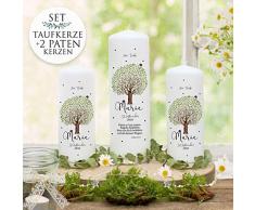 ilka parey wandtattoo-welt Taufkerze Kerze zur Taufe Baum Marienkäfer Wunschname Spruch individualisierbar wk125 - ausgewählte Größe: *2. Patenkerze (ohne Taufspruch)*
