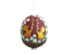 Ostern Osterei Hühnerei Küken Osterkörbchen aufwendig bemalt braun