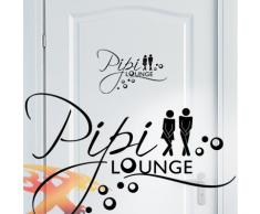 Grandora W3005 WC Türaufkleber Wort Pipi Lounge + Mann Frau Piktogramm Wandtattoo Bad schwarz
