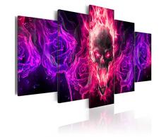 murando - Bilder 200x100 cm Vlies Leinwandbild 5 TLG Kunstdruck modern Wandbilder XXL Wanddekoration Design Wand Bild - Totenkopf Blumen a-A-0108-b-p
