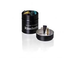 Crottendorfer Räucherfass mit Räucherkerzenhalter + 20 Räucherkerzen Bunte Mischung