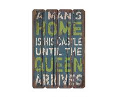 levandeo Wandbild Holzschild 60x40cm A man´s HOME - Shabby vintage Holzbild Schild Wandschild Bild Holz Holztafel Dekoschild Wanddeko