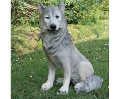 Wolf Isegrim Hund Wild Tier Gartenfigur Dekofigur Tierfigur Skulptur