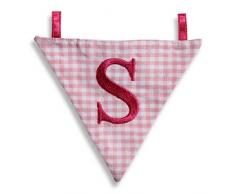 Hansekind Wimpel Wimpelkette mit Namen Buchstabe rosa od. blau Geschenk Taufe (S, Rosa)