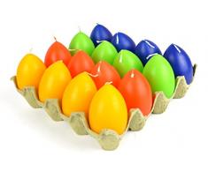 * Ei-Kerzen in vier Farben | 4er, 8er, 12er, 16er-Pack | bunte Osterei-Kerzen Osterkerze Osterlicht | ca. 6 x 4,4 cm (16)