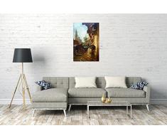 Carl Spitzweg - Im Dachstübchen(1849), 40 x 60 cm (weitere Größen verfügbar), Leinwand auf Keilrahmen gespannt und fertig zum Aufhängen, hochwertiger Kunstdruck aus deutscher Produktion (Alte Meister bis Moderne Kunst). Stil: