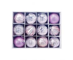 Ansenesna Weihnachtskugeln Glitzer Altrosa Gold Christbaumkugeln Anhänger Weihnachten Deko Christmas Kugeln Weihnachtsbaum Draussen Dekoration 12Pcs