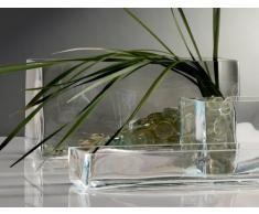 Glasvase Vase Glas Blumenvase Tischvase Glasschale groß rechteckig, 40x18cm