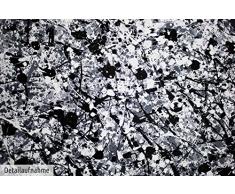 KunstLoft® XXL Gemälde Rauer Regen 200x100cm | original handgemalte Bilder | Abstraktes Bild Schwarz und Weiß XXL | Leinwand-Bild Ölgemälde einteilig groß | Modernes Kunst Ölbild