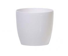 Prosperplast DUO400-S449 Blumentopf Coubi glänzende Optik, 40 X 40 X 36.5cm, 30L, weiß