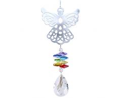 H&D Deko Kristall Sonnenfänger Engel Regenbogen Macher mit geschnitten Tropfen Stück