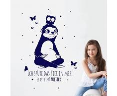 ilka parey wandtattoo-welt® Wandtattoo Wandbild Wandaufkleber Wandsticker Aufkleber Sticker Faultier und Eule mit Spruch Ich spüre das Tier in mir... M2048 - ausgewählte Farbe: *beere* ausgewählte Größe: *M - 56cm breit x 56cm hoch*