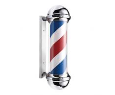 Jitsu Barbierstab Leuchtkugel 70 cm Traditional Weiß Blau Beleuchtende & Rotierende Streifen mit LED Birne