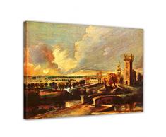 Bilderdepot24 Leinwandbild Peter Paul Rubens - Alte Meister "Landschaft mit dem Turm des Schlosses Steen" 40x30cm - fertig gerahmt, direkt vom Hersteller