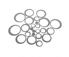 Demiawaking 24Pcs Schöne Abnehmbare 3D DIY Kristall Kreise Aufkleber Spiegel Wandaufkleber fuer Schlafzimmer ,Kinderzimmer, Wohnzimmer, Haus Dekor Silber (10)