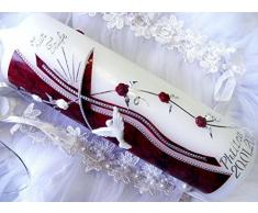 Taufkerze Kommunionkerze Junge Mädchen 250/70 mm VT-44 inkl. Zubehör für selbstbeschriften