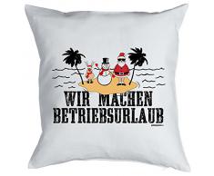 Mega cooles Kuschelkissen Dekokissen Sofakissen zur Weihnachtszeit - Wir machen Betriebsurlaub lustiges Weihnachtsgeschenk Kissen Polster