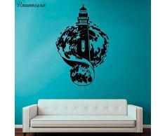 Leuchtturm Vinyl Wandbild Maritime Wandgestaltung Kinderzimmer Aufkleber Muster Badezimmer Wasserdicht Aufkleber Vinyl Poster L 57X88Cm