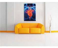 Herz des Menschen , Format: 40x60 auf hochkantiges Leinwand, XXL riesige Bilder fertig gerahmt mit Keilrahmen, Kunstdruck auf Wandbild mit Rahmen, günstiger als Gemälde oder Ölbild, kein Poster oder Plakat