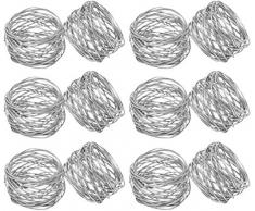 SKAVIJ Silber Metallmaschen Serviettenringe Hochzeit Dekoration für Tisch (12 stück)
