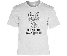 T-Shirt Herren Liebesbeweis DER MIT DEM HASEN SPRICHT Osterhasen Ostershirt Ostermotiv Lustiger Hasen Print Gr. L : )