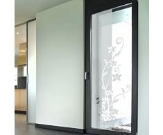 Wandkings Milchglasfolie Blumenranke 211 x 99 cm (H x B) für Fenster, Glastüren, Duschen & mehr