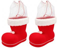 Nikolausstiefel zum Befüllen, Kunststoff beflockt mit Plüsch und Samt (2)