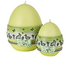 holzalbum Osterkerze Eierkerzen 2 Stück Ostermotiv 3D Ansicht Wachsmotiv Ei Osterei Kerze