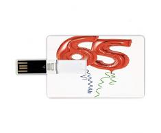USB-Sticks 16GB Kreditkartenform 65. Geburtstagsdekorationen Memory Stick-Bankkartenstil Geburtstag Luftballons Alter fünfundsechzig freudige Partei Objektbild,rot,grün,blau wasserdichte Stift Daumen