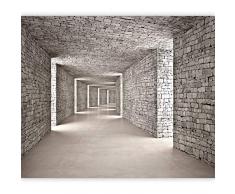 murando Fototapete selbstklebend 3D Tunnel 392x280 cm Tapete Wandtapete Klebefolie Dekorfolie Tapetenfolie Wand Dekoration Wandaufkleber Wohnzimmer Mauer Ziegel Textur d-B-0332-a-a