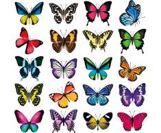 20 Stück Schmetterling Fenster Haftet Anti-Kollision Fenster Aufkleber, zum Verhindern der Vogelschläge auf Fensterglas Nicht Klebendes Vinyl Haftende Schmetterling Aufkleber Haften Dekor