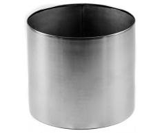 bella casa Blumentopf rund Fioriera Tondo 40 * 36 cm Gross Silber Edelstahl Bodenvase Dekovase Blumenvase modern und groß für deko Blumenvase Vase Gefäss