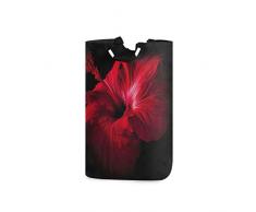 COFEIYISI Wäschesammler Wäschekorb Faltbarer Aufbewahrungskorb,Flower Red Floral Spring Naturlandschaft Romantisches modernes Thema 3D-Kunstdruck,Wäschesack - Wäschekörbe - Laundry Baskets
