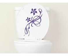 GRAZDesign Wandtattoo Bad Badezimmer WC Blumen Blüten Ornamente - Bad Deko Tattoos Klebefolie Schönes Motiv - Klodeckel Aufkleber lustige Blume / 20x30cm / 650194_30x20_070