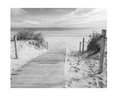 decomonkey Fototapete Strand Meer 350x256 cm XXL Design Tapete Fototapeten Tapeten Wandtapete moderne Wand Schlafzimmer Wohnzimmer Landschaft Natur