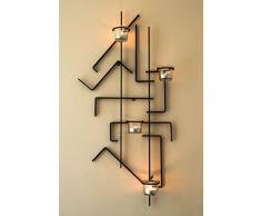 DanDiBo Wandteelichthalter MIX4 Schwarz Wandkerzenhalter Metall 73 cm Teelichthalter