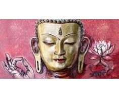 Keilrahmen-Bild - Michael Tarin: Buddha Spiritual Leinwandbild Feng-Shui Zen Asia-Style Blumen Kult (80X160)