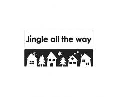 Rayher 34339000 Labels Jingle all... + Weihnachtsdorf, 60x15mm, SB-Btl 2Stück