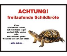 INDIGOS UG - Türschild FunSchild - Schildkröte - für Käfig, Zwinger, Haustier, Tür, Tier, Aquarium - Din A5 PVC 3mm stabil
